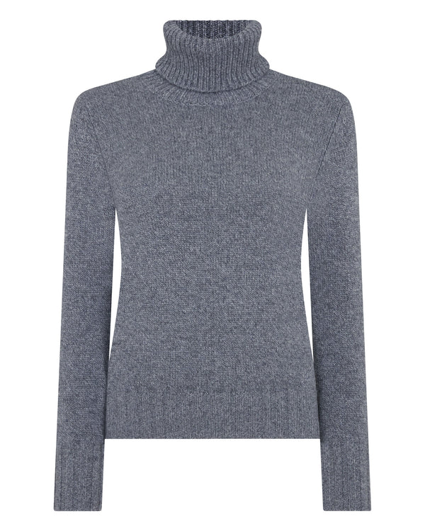 N.peal Women's Hazel Chunky Turtle Neck Cashmere Sweater In Grey Melange