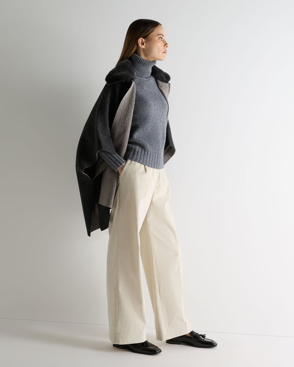 N.peal Women's Hazel Chunky Turtle Neck Cashmere Sweater In Grey Melange