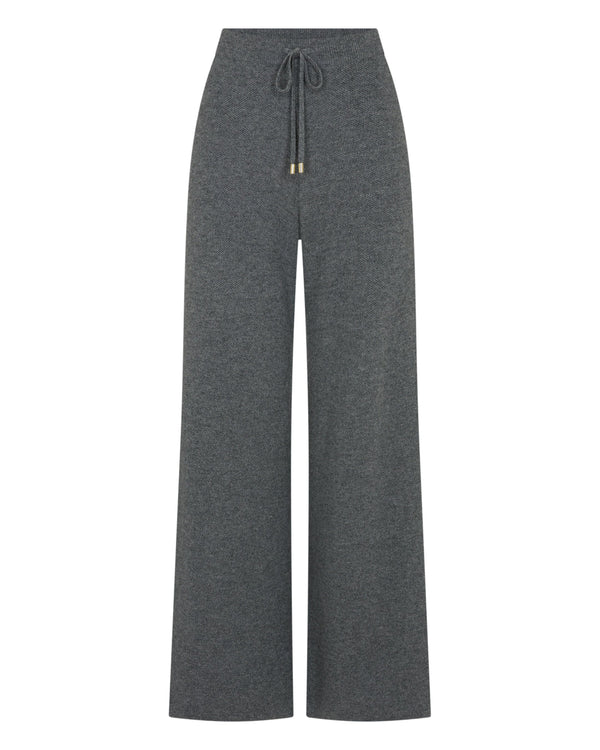 N.peal Women's Honeycomb Knit Cashmere Pant In Elephant Grey