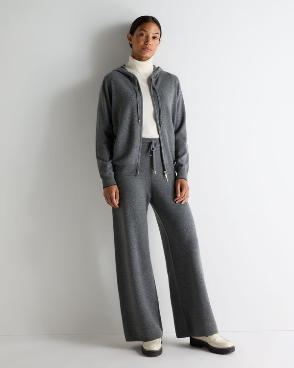 N.peal Women's Honeycomb Knit Cashmere Pant In Elephant Grey