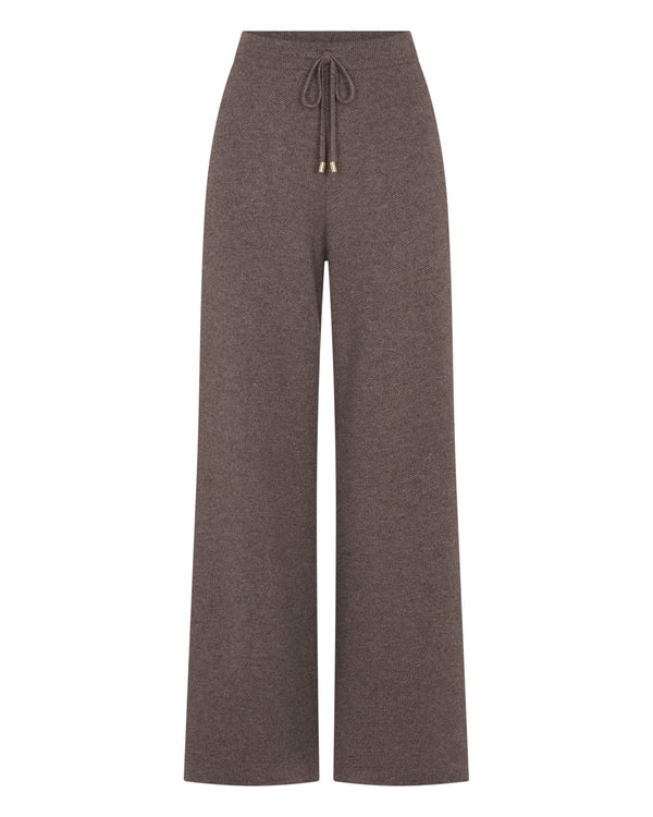 N.peal Women's Honeycomb Knit Cashmere Pant In Otter Brown