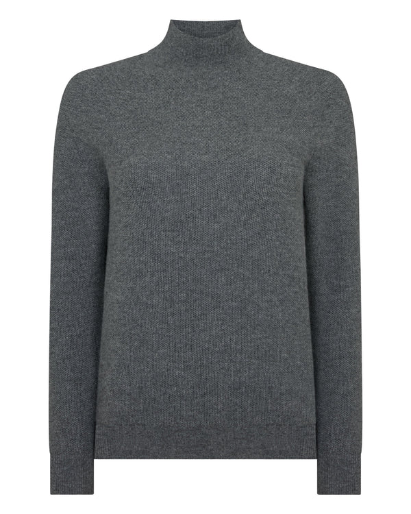 N.peal Women's Honeycomb Knit Cashmere Sweater In Elephant Grey