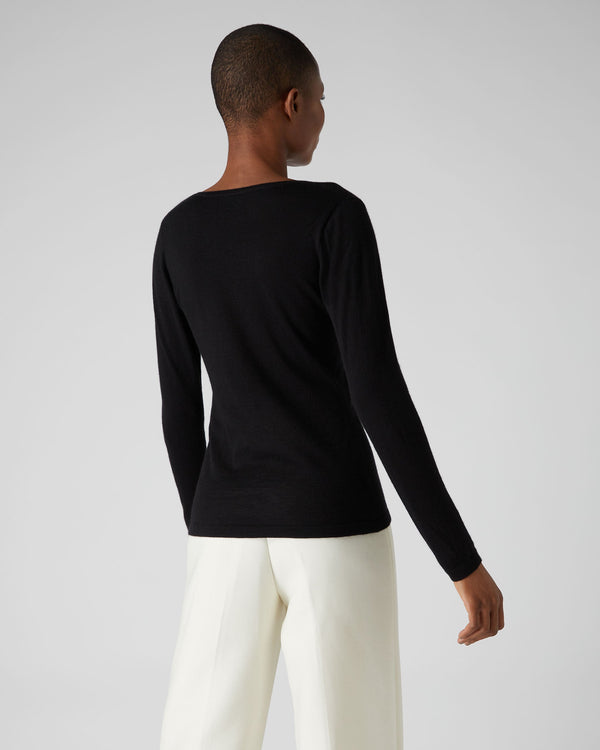 N.peal Women's Imogen Superfine Cashmere V Neck Sweater In Black