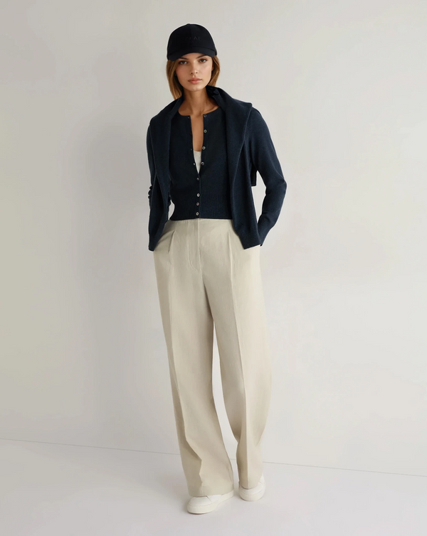 N.peal Women's Ivy Cropped Cashmere Cardigan In Indigo Blue