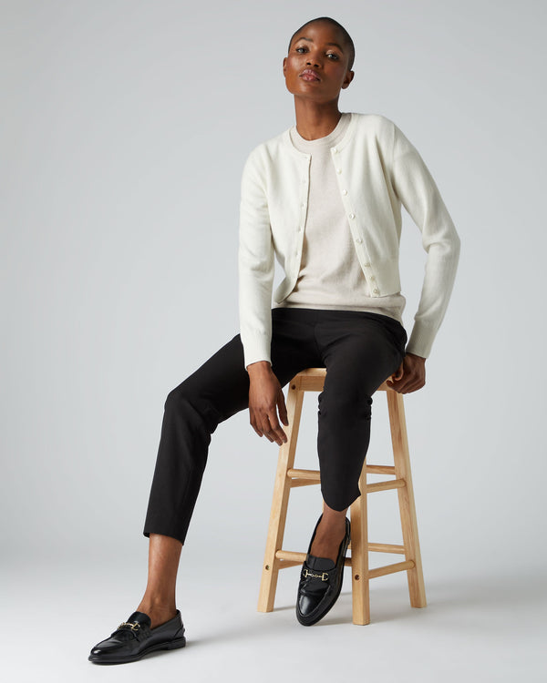 N.peal Women's Ivy Cropped Cashmere Cardigan In New Ivory White
