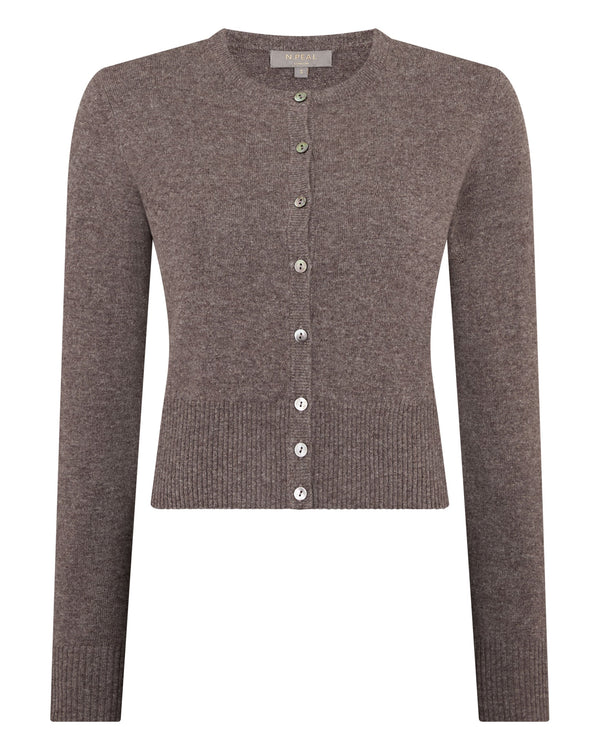 N.peal Women's Ivy Cropped Cashmere Cardigan In Otter Brown