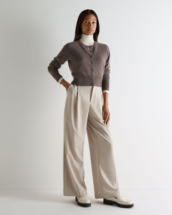 N.peal Women's Ivy Cropped Cashmere Cardigan In Otter Brown