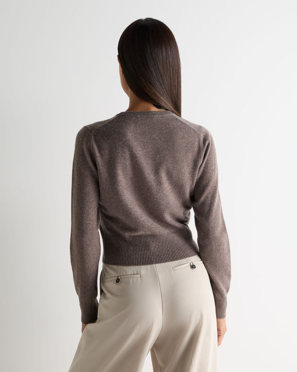 N.peal Women's Ivy Cropped Cashmere Cardigan In Otter Brown