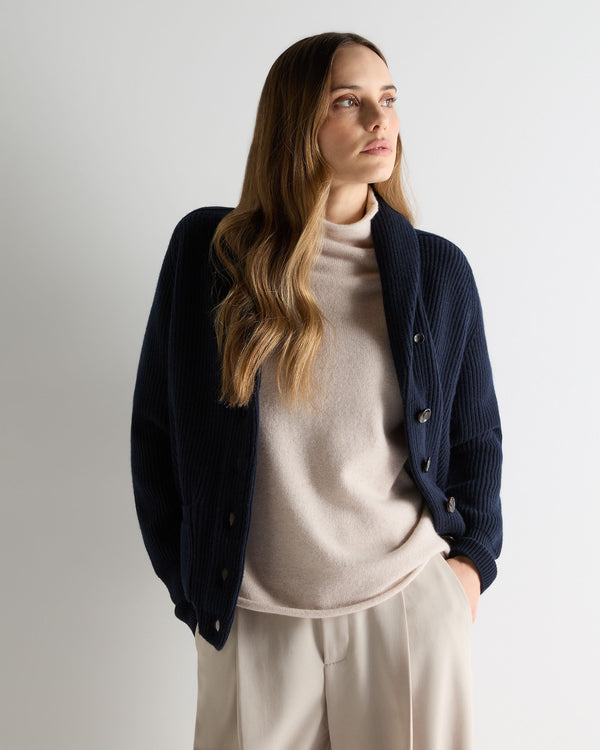 n.peal Women's Kensington Cashmere Cardigan In Navy Blue