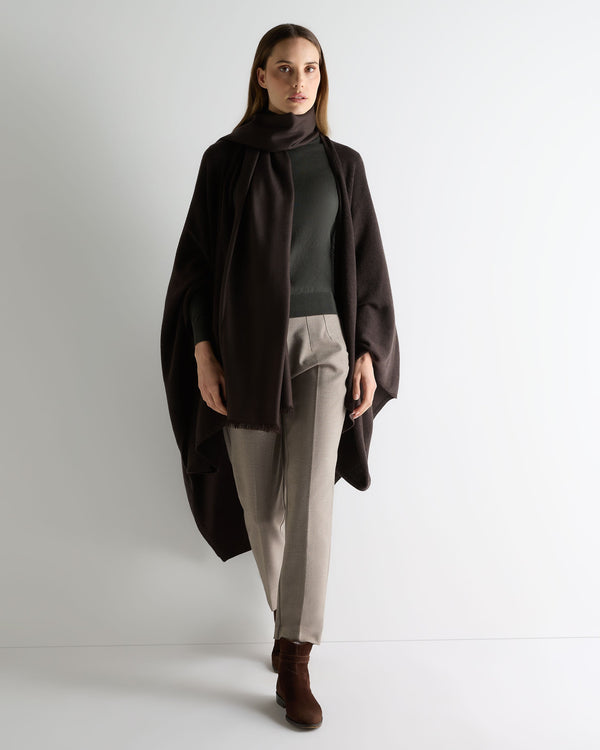 N.peal Women's Lily Lightweight Cashmere Cape In Chocolate Brown