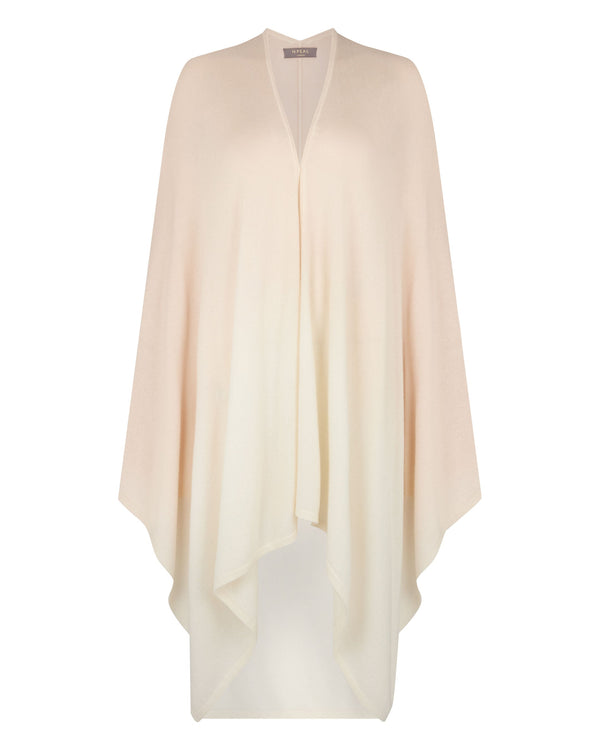 N.peal Women's Lily Ombre Cashmere Cape In Ecru White