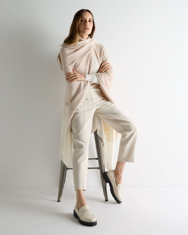 N.peal Women's Lily Ombre Cashmere Cape In Ecru White