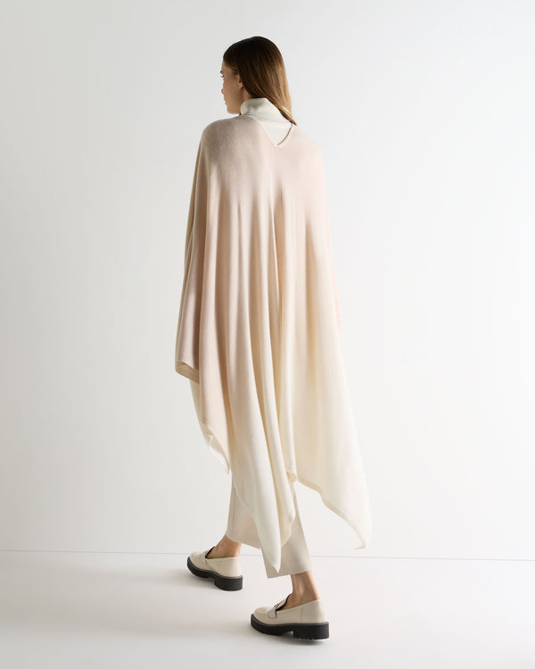 N.peal Women's Lily Ombre Cashmere Cape In Ecru White
