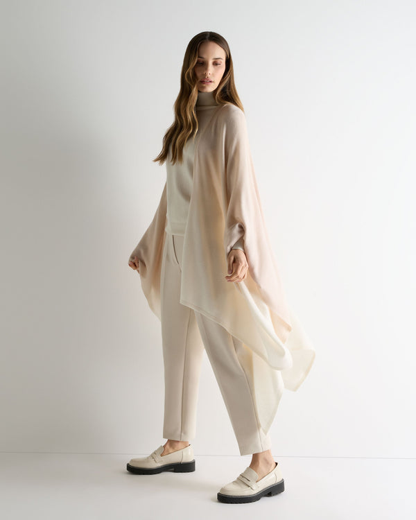 n.peal Women's Lily Ombre Cashmere Cape In Ecru White