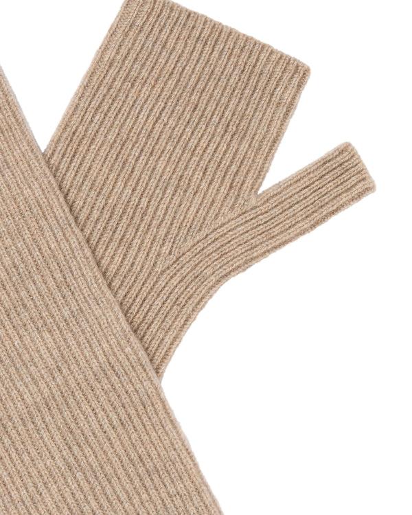 N.peal Women's Long Cashmere Wristwarmers In Oatmeal Brown