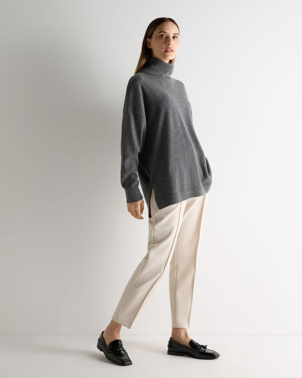 N.peal Women's Longline Turtle Neck Cashmere Sweater In Elephant Grey