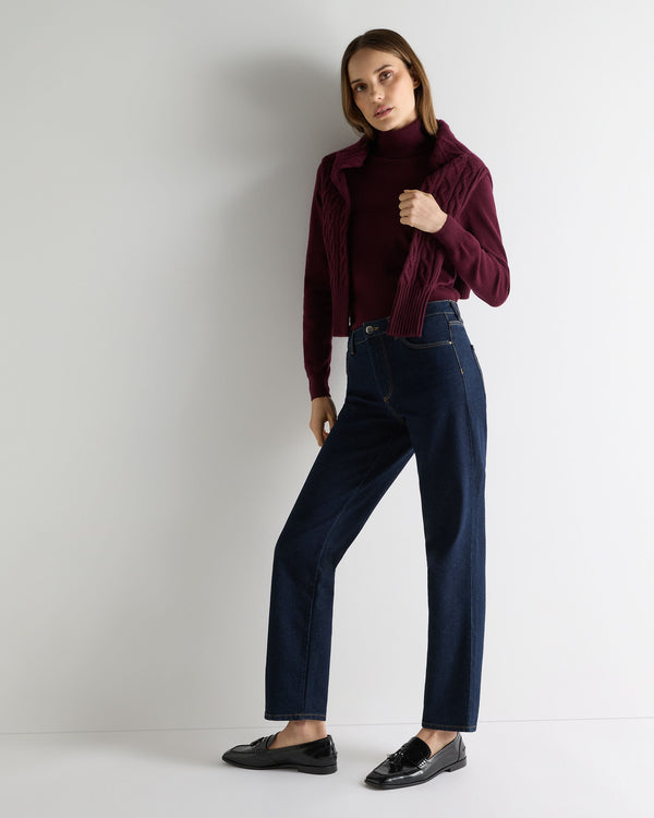 N.peal Women's Luna Turtle Neck Cashmere Sweater In Bordeaux Red
