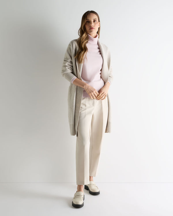 N.peal Women's Luna Turtle Neck Cashmere Sweater In Chalk Pink