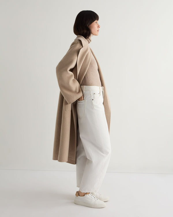 N.peal Women's Luna Turtle Neck Cashmere Sweater In Oatmeal Brown