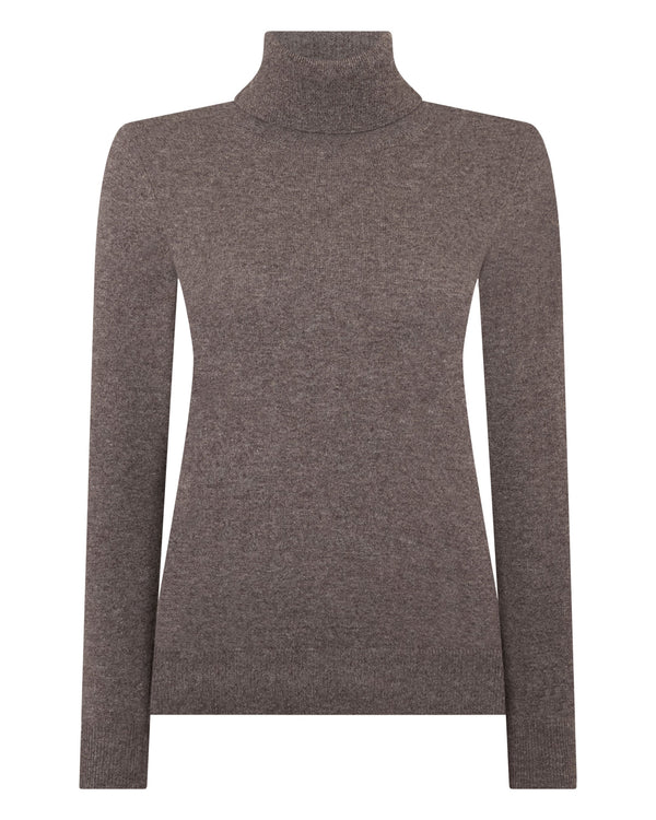 N.peal Women's Luna Turtle Neck Cashmere Sweater In Otter Brown