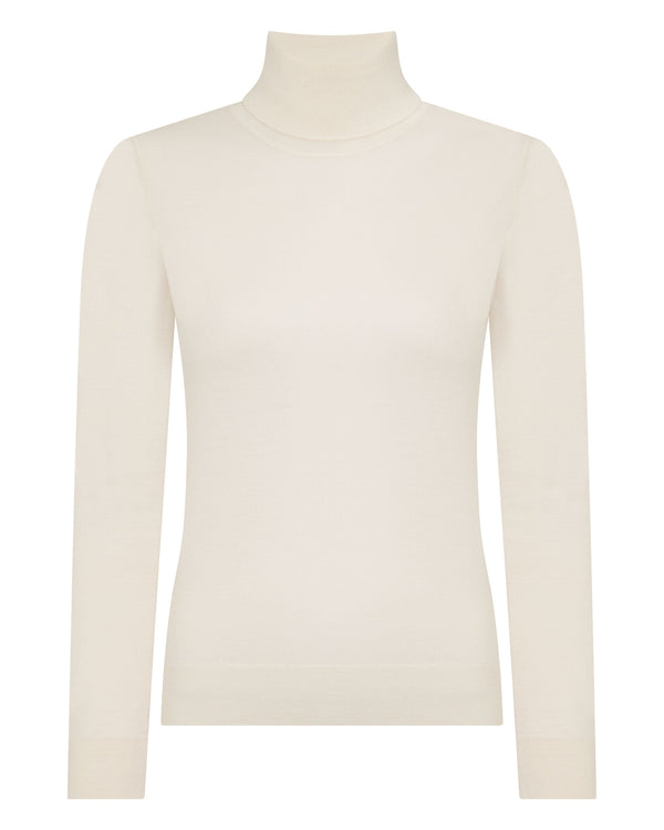 N.peal Women's Margot Superfine Cashmere Turtle Neck Sweater In New Ivory White