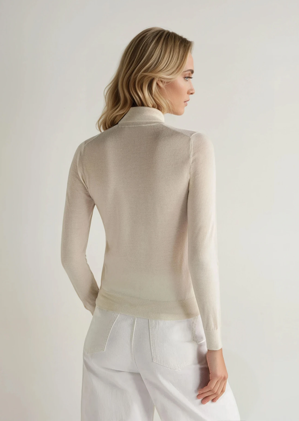 N.peal Women's Margot Superfine Cashmere Turtle Neck Sweater In New Ivory White