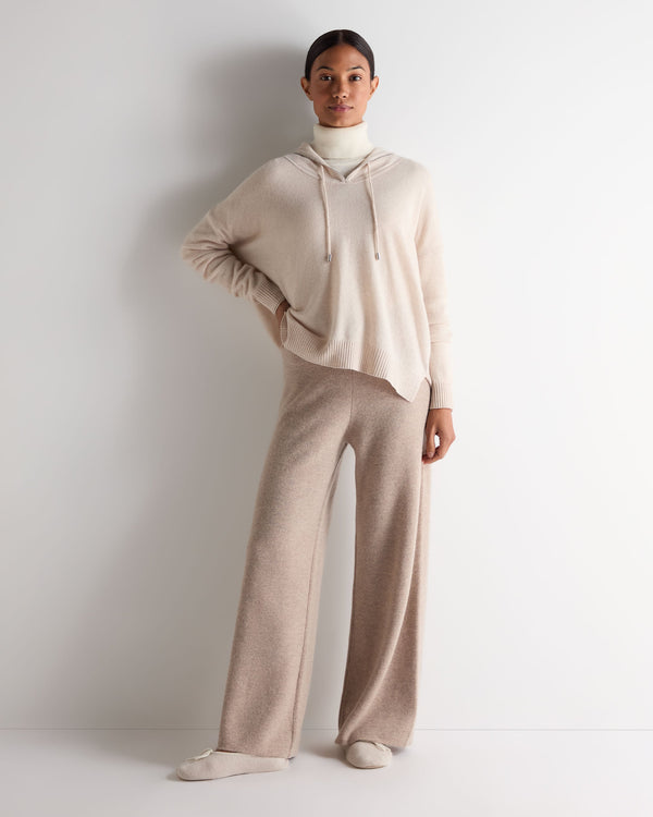 N.peal Women's Maya Metal Trim Cashmere Hoodie In Ecru White