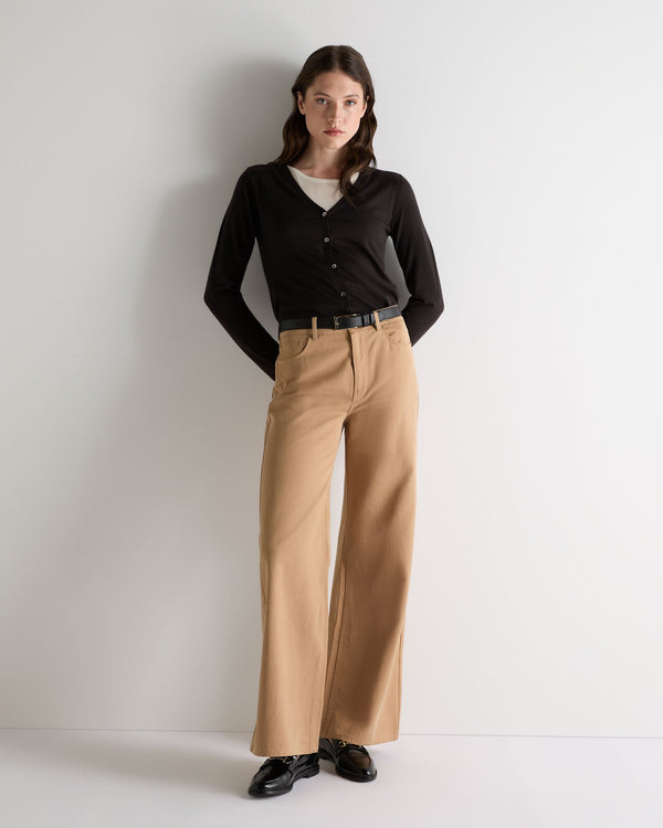 N.peal Women's Mia Superfine Cashmere V Neck Cardigan In Chocolate Brown