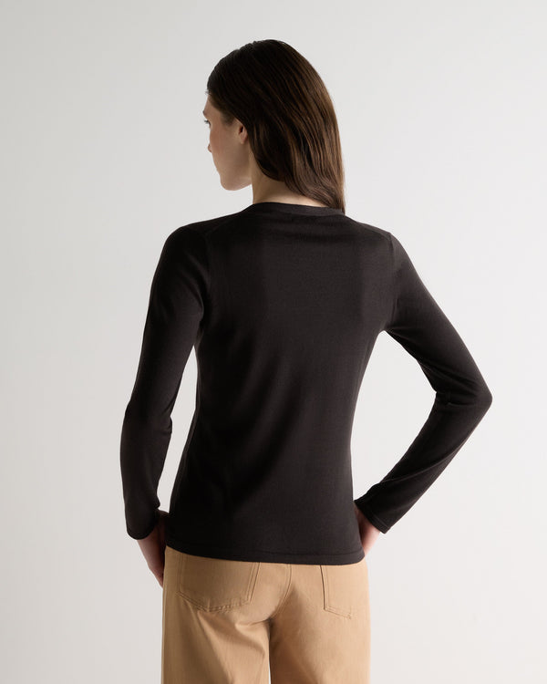 N.peal Women's Mia Superfine Cashmere V Neck Cardigan In Chocolate Brown