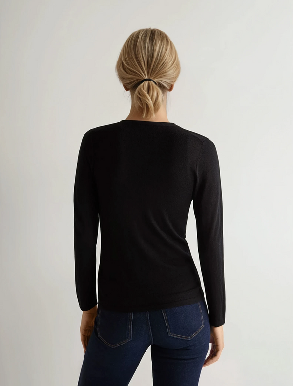 N.peal Women's Mia Superfine Cashmere V Neck Cardigan In Black