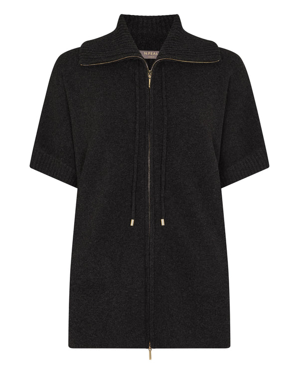 N.peal Women's Milano Knitted Cashmere Cape In Deep Charcoal Grey