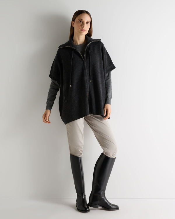 N.peal Women's Milano Knitted Cashmere Cape In Deep Charcoal Grey