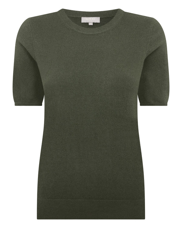 N.peal Women's Milly Classic Cashmere T-Shirt In Army Green