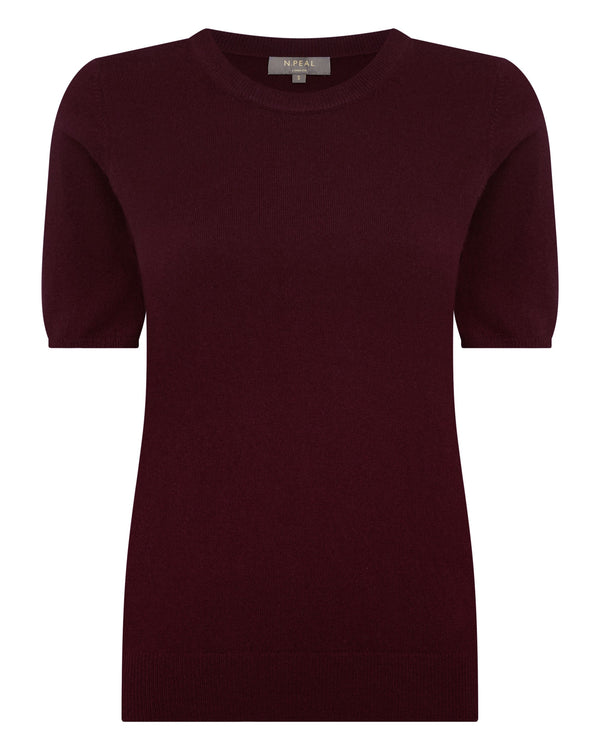 N.peal Women's Milly Classic Cashmere T-Shirt In Bordeaux Red
