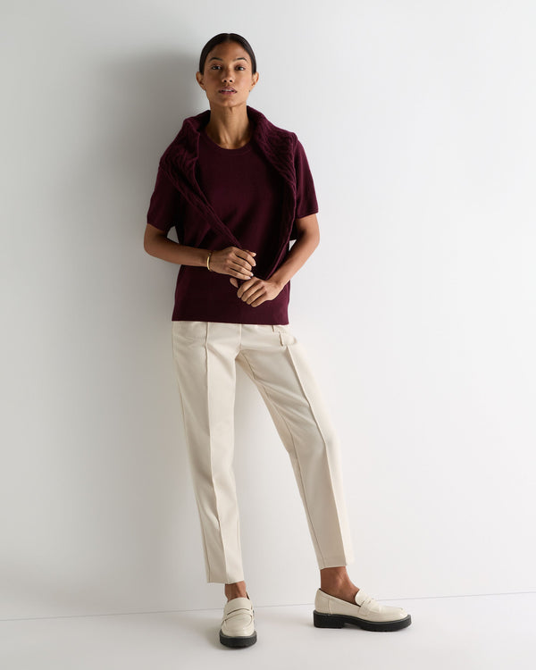 N.peal Women's Milly Classic Cashmere T-Shirt In Bordeaux Red