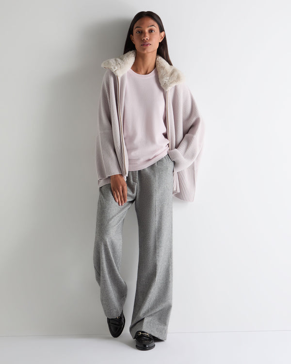 N.peal Women's Milly Classic Cashmere T-Shirt In Chalk Pink