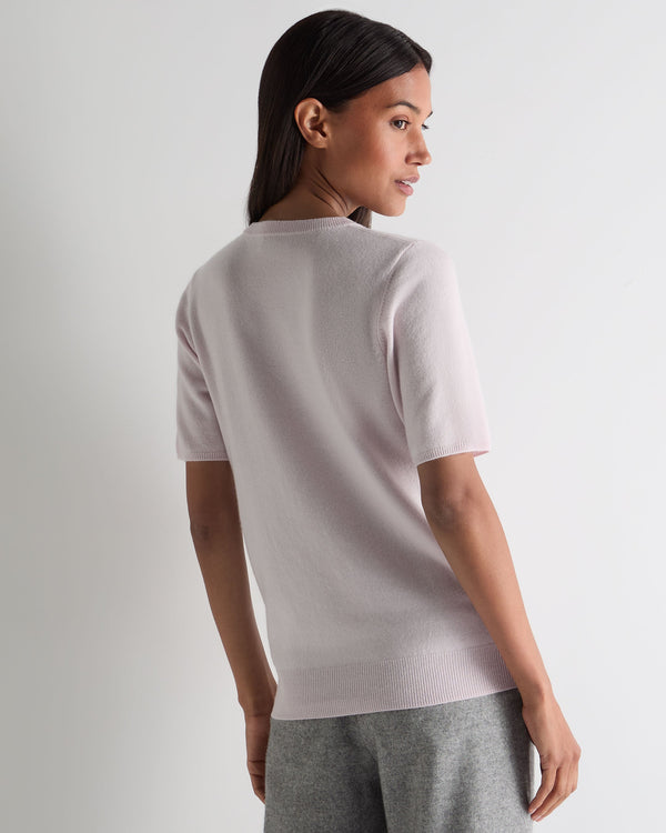 N.peal Women's Milly Classic Cashmere T-Shirt In Chalk Pink