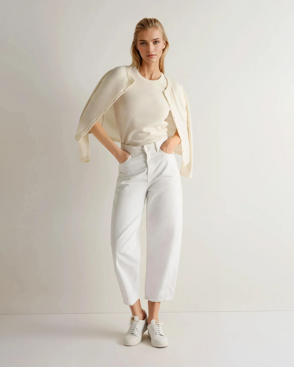 N.peal Women's Milly Classic Cashmere T-Shirt In New Ivory White