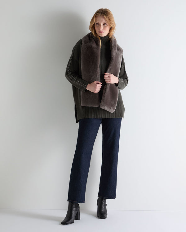 N.peal Women's Mock Neck Long Cashmere Sweater In Arabica Khaki Green