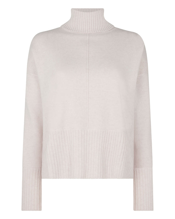 N.peal Women's Mollie Metal Turtle Neck Cashmere Sweater In Frost White