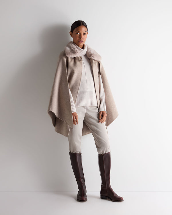 N.peal Women's Mollie Metal Turtle Neck Cashmere Sweater In Frost White