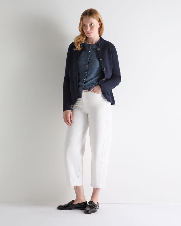 N.peal Women's Olivia Round Neck Cashmere Cardigan In Light Denim Blue