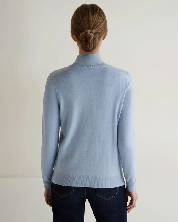 N.peal Women's Olivia Round Neck Cashmere Cardigan In Sea Mist Blue