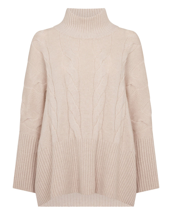 N.peal Women's Oversized Cable Cashmere Sweater In Ecru White