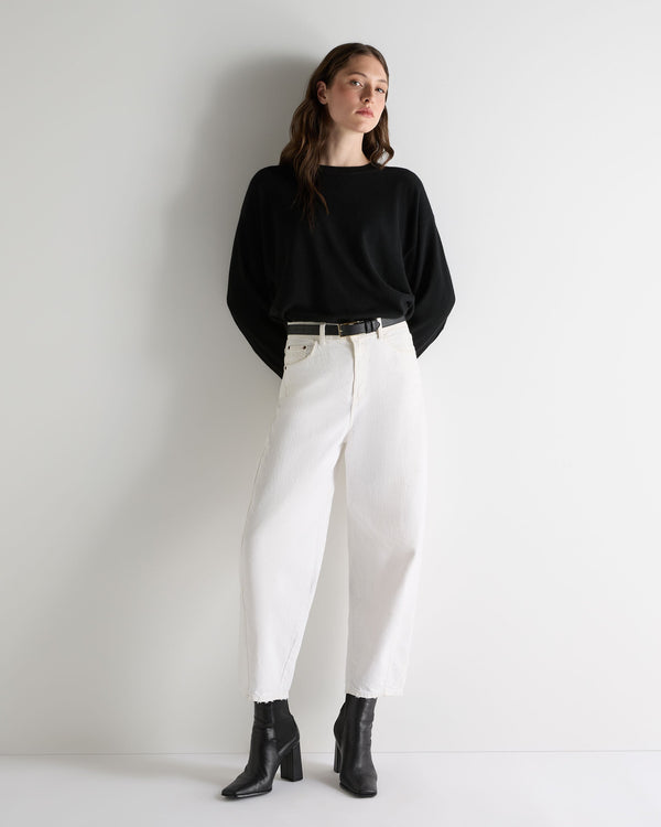 N.peal Women's Oversized Round Neck Cashmere Sweater In Black