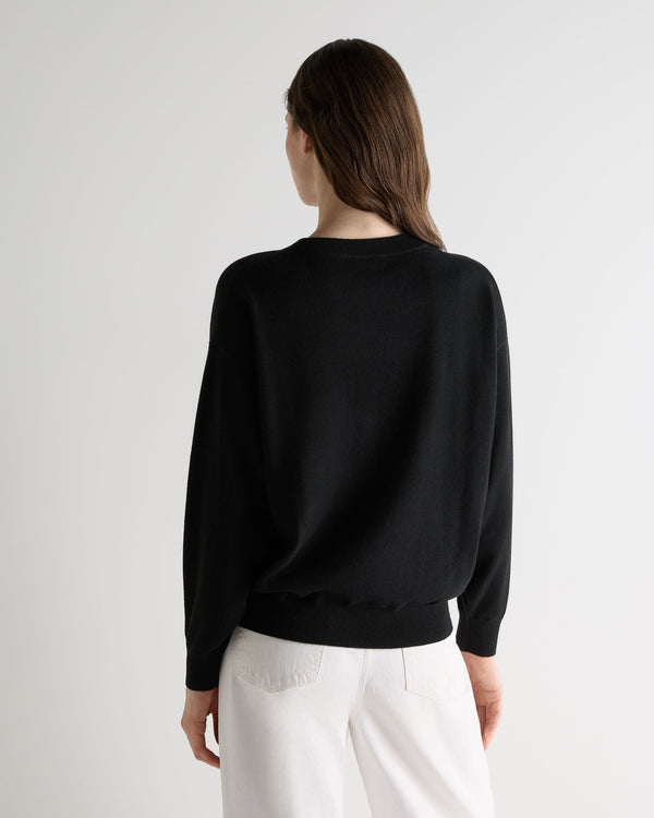 N.peal Women's Oversized Round Neck Cashmere Sweater In Black