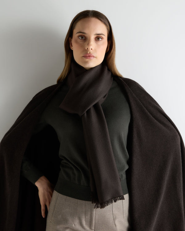 N.peal Women's Pashmina Cashmere Shawl In Chocolate Brown