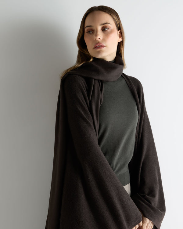 N.peal Women's Pashmina Cashmere Shawl In Chocolate Brown