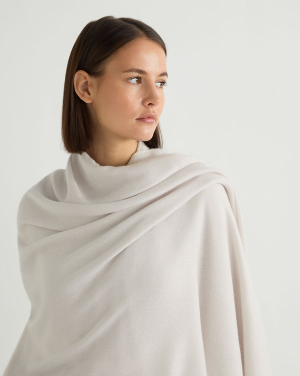 N.peal Women's Pashmina Cashmere Shawl In Frost White