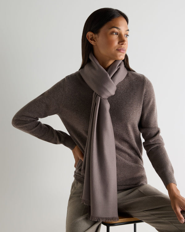 N.peal Women's Pashmina Cashmere Shawl In Otter Brown